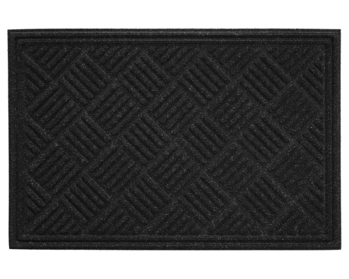 Zwarte deurmat met ribbelpatroon